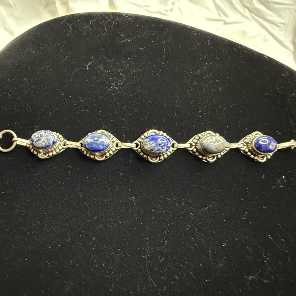 Authentic vintage, sterling and lapis bracelet